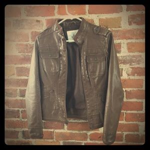 Brown Faux Leather Jacket